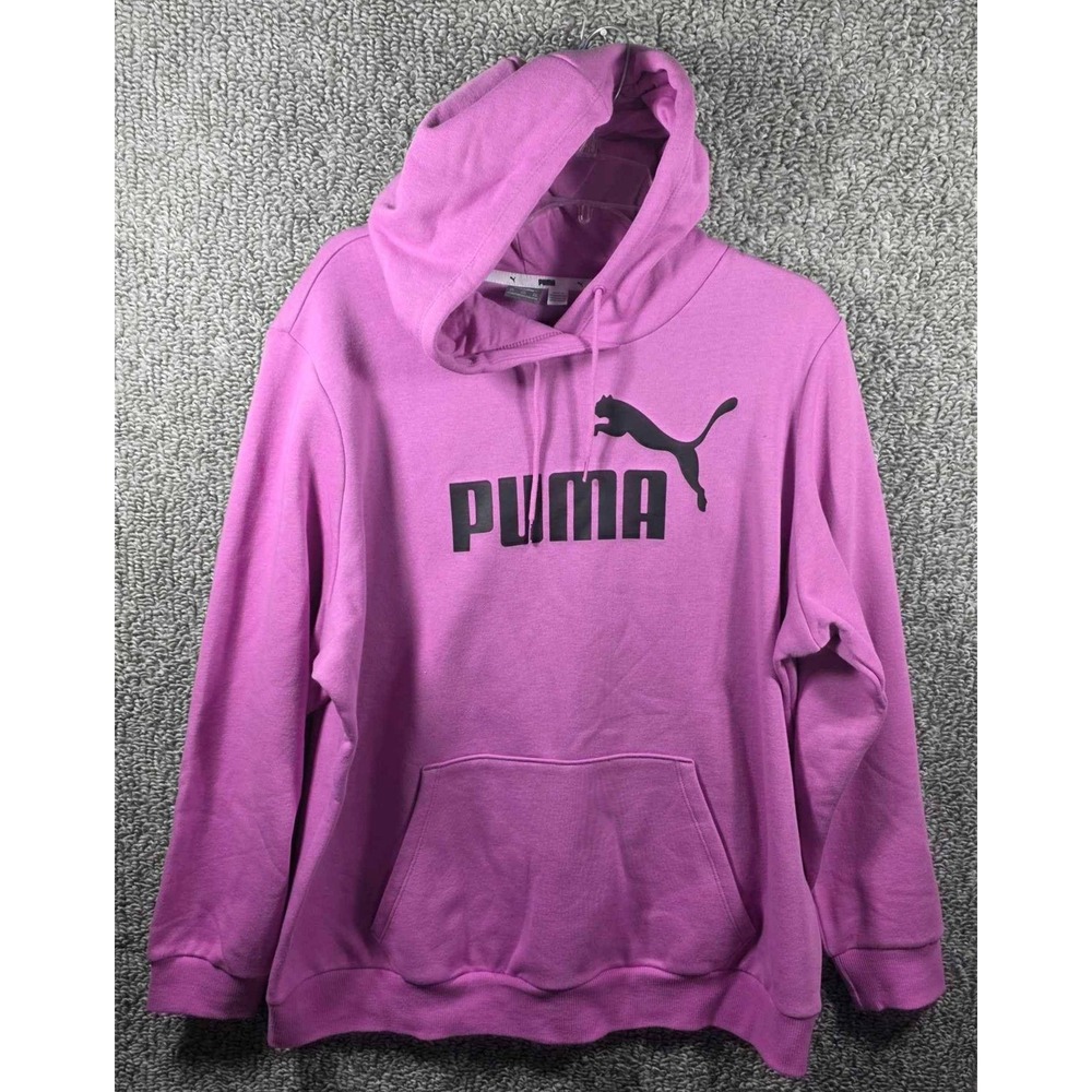 Puma Hoodie Pink Graphic Logo Pullover Activewear Womens 2X